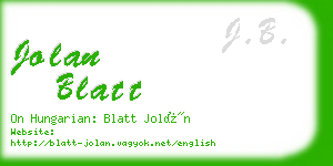 jolan blatt business card